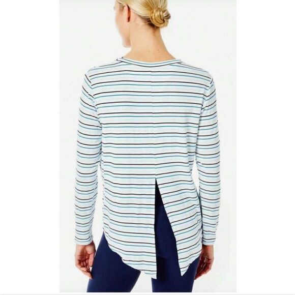 NWT ADDISON BAY Tie Back Long Sleeve Multi Stripe Blue Various sizes - Picture 8 of 10